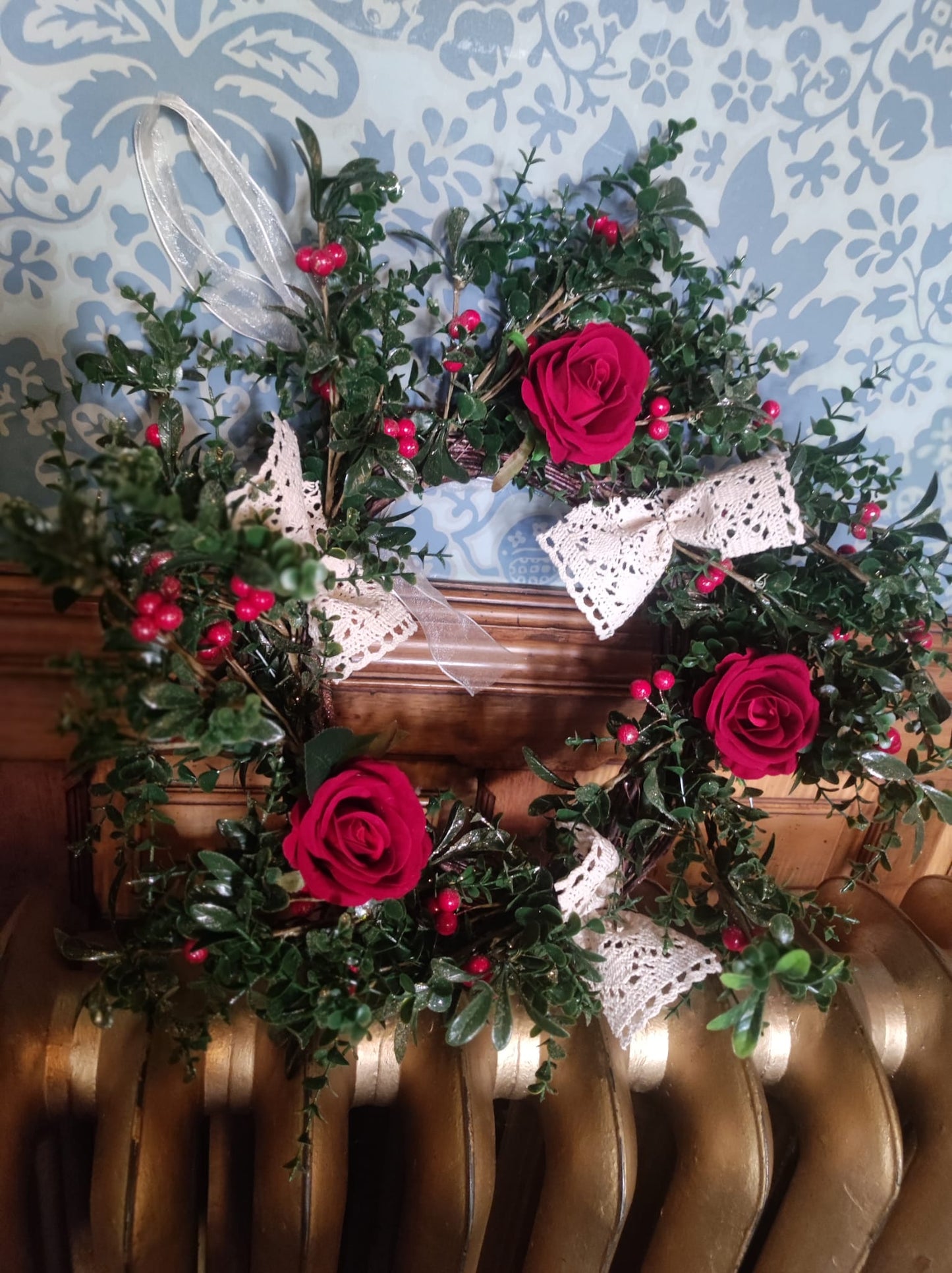 vintage rose luxury festive wreath